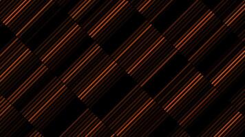 Retro background with moving lines in stripes. Motion. Moving luminous dashes in diagonal stripes on black background. Background with moving glowing lines in retro style with noise video