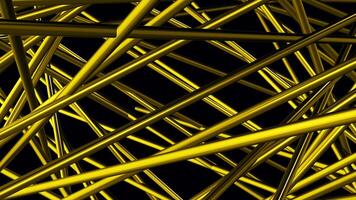 Yellow animated rays.Motion.Bright 3d lines in abstraction that move. video