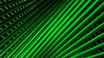 Abstract bending texture of metal narrow tubes moving on a black background. Motion. Crossed colorful 3D stripes, seamless loop. video