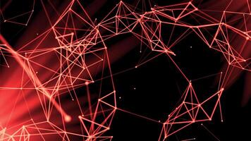 Flying silhouettes of connected triangles flying chaotically. Motion. Plexus abstract colorful background. video