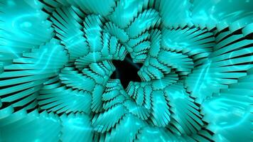 3D layers move in shape of star. Motion. Layers move in spiral with bends in center. Star-shaped spiral with voluminous liquid texture with hypnotic effect video