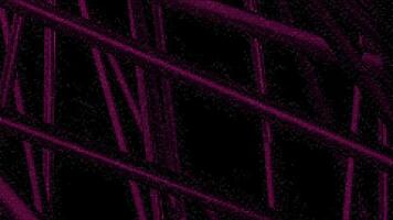 Retro background with moving 3d lines. Motion. 3D lines move on black background. Retro image with noise and moving lines. Screensaver in retro style video