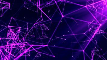 Geometric lines in connections with points. Motion. Polygonal plexus of lines on computer background. Molecular or geometric connections of lines video