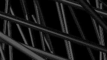 Black background. Motion. Gray lines in 3d abstraction that are made like buildings and move in different directions. video