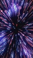 Abstract creative cosmic background, hyper jump into another galaxy. Motion. Speed of light, neon glowing rays in motion, seamless loop. video