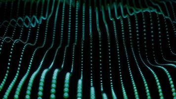 A vibrant green digital design featuring wavelike lines and dots in an abstract pattern. Design video