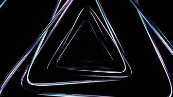 Experience a striking Neon Triangle Tunnel featuring a captivating Abstract Aesthetic Design. Design video
