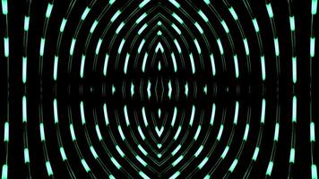 Neon futuristic pattern with moving lines. Design. Oval neon pattern with stripes. Glowing stripes move in geometric pattern video
