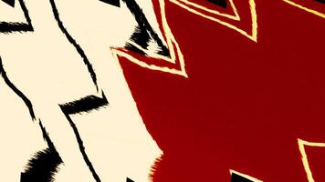 White and red patterns with black lines. Motion. Spilled bright paint in animation that twitch and spread in abstraction. video
