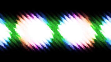 Abstract bright spotlights on a black background. Motion. Colorful abstract round shaped and striped blurred lights. video