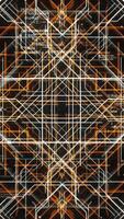 Abstract conceptual background with neuron data information and network connections. Animation. Crossing orange and white lines and program code. video