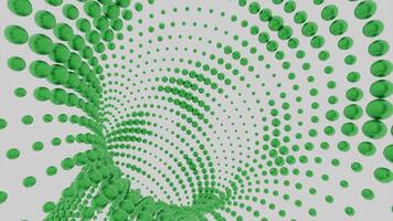 Tunnel of many colored balls. Design. Moving 3d tunnel with pulsating balls. Tunnel of many pulsating balls on white background video