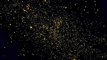 Cloud of glowing cosmic flow particles. Design. Lot of luminous particles are moving in cosmic stream. Cloud of stars or cosmic particles in space video
