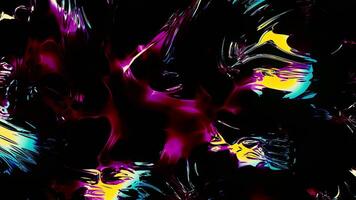 Abstract black fluid background with colorful lights, seamless loop. Motion. Viscous substance on a black background. video