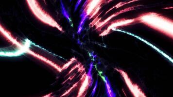 Abstract neon space swirl on a black background. Motion. Flying fast inside outer space wormhole. video