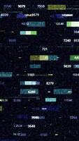 Big data digital code running through the futuristic information technology computer. Animation. Digits and colored long informational blocks. video