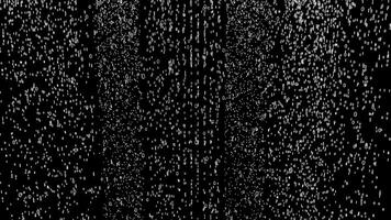 Black background.Design. Bright gray particles in the abstraction oscillate as if it were raining from the bottom up . video