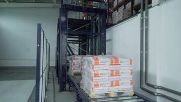 UK, LONDON - December, 2021. Warehouse with the movement of goods. Creative. A large room where orders are dropped that are moved and placed by codes. video