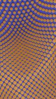 Background of dots is distorted and moves in waves. Design. Distortion of space with wavy dots. Background with dots moves in 3d waves video