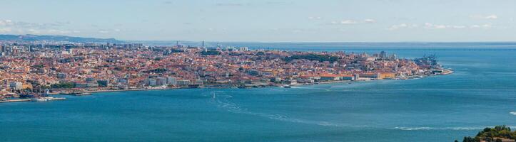 Aerial view of Lisbon, Portugal. Commerce Square view. Aerial view of Praca do comercio in Lisbon, Portugal. photo
