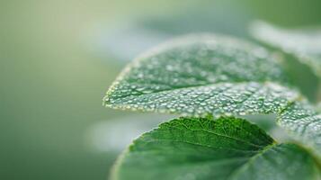 Fresh Green Mint Leaves Glowing in Morning Light in a Lush Garden photo