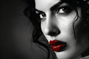 A portrait of a beautiful and sensual woman. AI generate photo