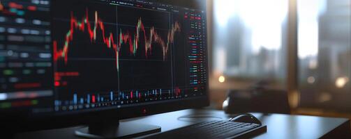 analyse chart patterns on the screen 4k photo