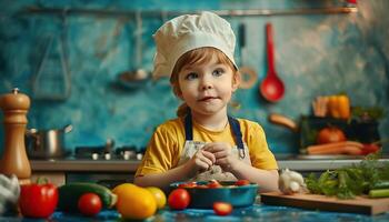 a child actively participating in a culinary workshop photo