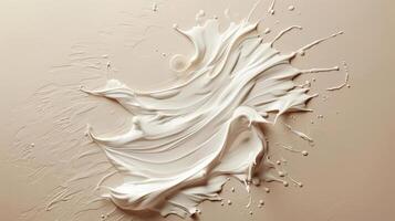 cream with an open texture, on beige background, in the style of carl kleiner, contour line, brushstrokeintensive, luminosity of water, chris labrooy, matte photo