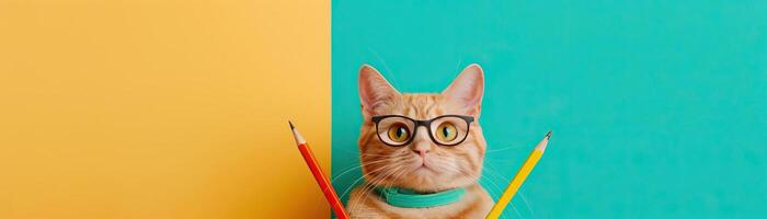 Portrait photography of a cute cat little professional, smiling cute cat little Nurse Practitioner with a stethoscope, , on plain pastel Pale Blue color background, editorial style photo