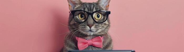 Portrait photography of a cute cat little professional, smiling cute cat little Nurse Practitioner with a stethoscope, , on plain pastel Pale Blue color background, editorial style photo
