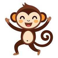Capuchin Monkey dancing kawaii vector