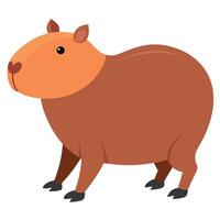 Capybara walks kawaii vector