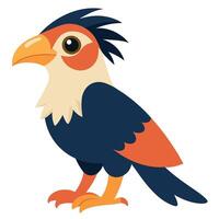 Caracara bird looks kawaii vector