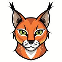 Caracal lynx learns kawaii vector