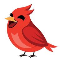 Cardinal Bird laughs kawaii vector
