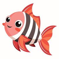 Cardinalfish fish runs kawaii vector