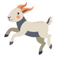 Cashmere Goat jumps kawaii vector