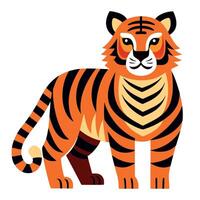 Caspian Tiger learns kawaii vector