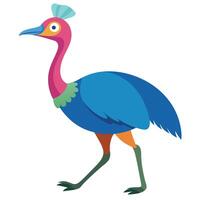 Cassowary bird walks kawaii vector