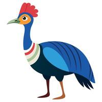 Cassowary bird goes kawaii vector