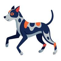 Catahoula Leopard runs kawaii vector