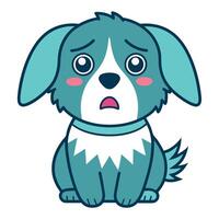 Cavapoo dog cries kawaii vector