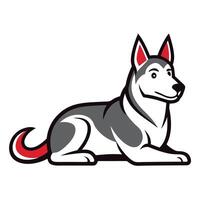 Cesky Fousek dog lies kawaii vector