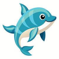 Cetacean fish goes kawaii vector