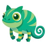 Chameleon runs kawaii vector