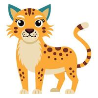 Cheetah lynx learns kawaii vector