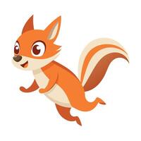 Chickaree squirrel runs kawaii vector