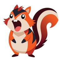 Chickaree squirrel screams kawaii vector