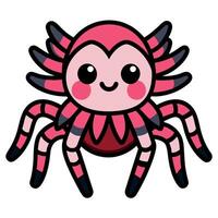Chilean Rose Tarantula laughs kawaii vector